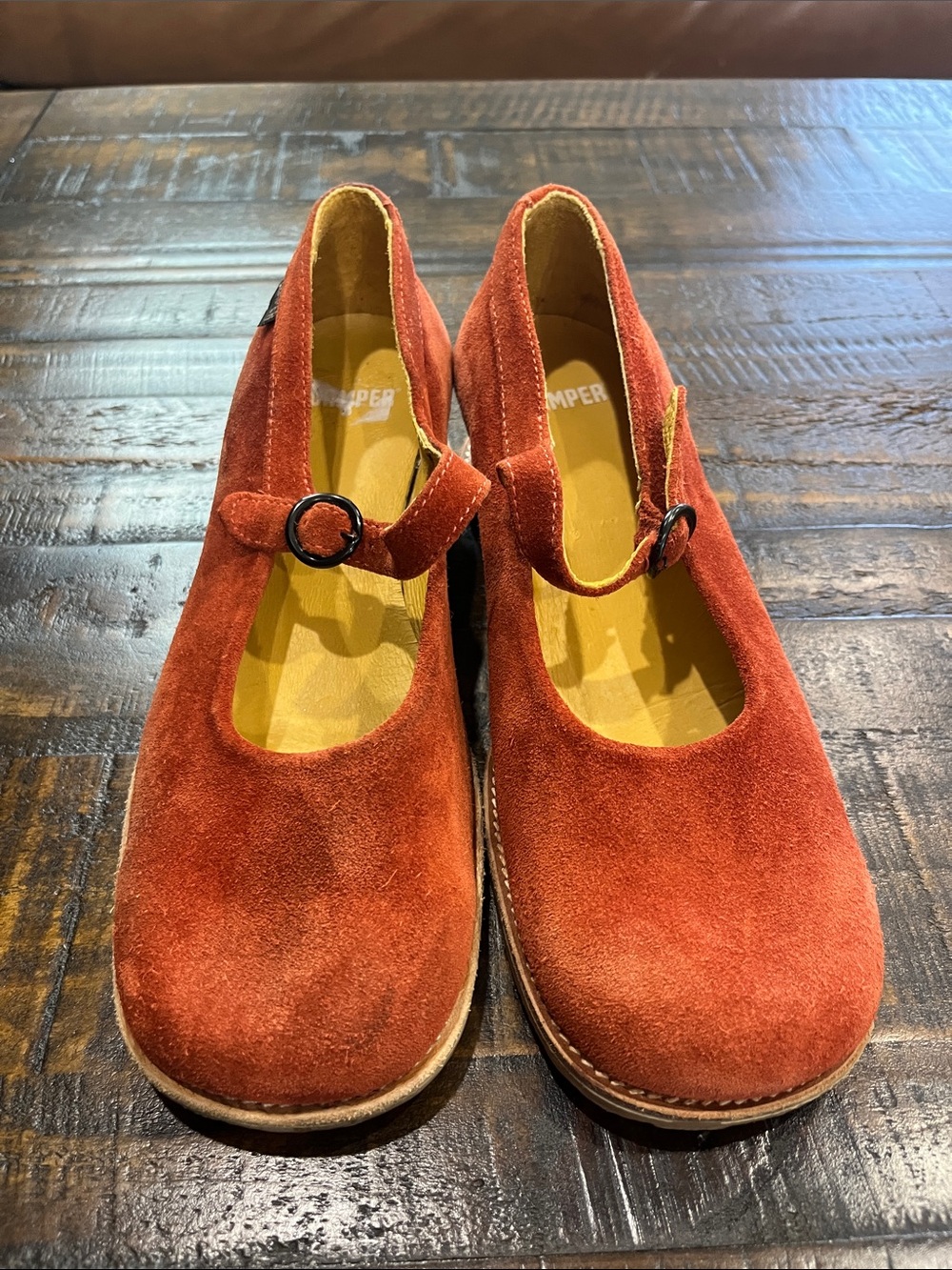 Camper Women's Rust Suede Heeled Mary Jane EURO 37 - Picture 2 of 6